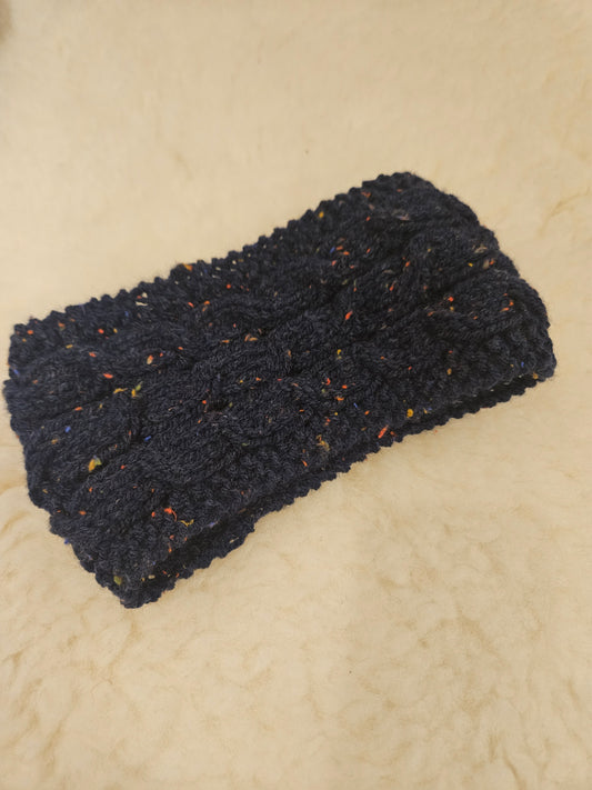 Mockled navy headband
